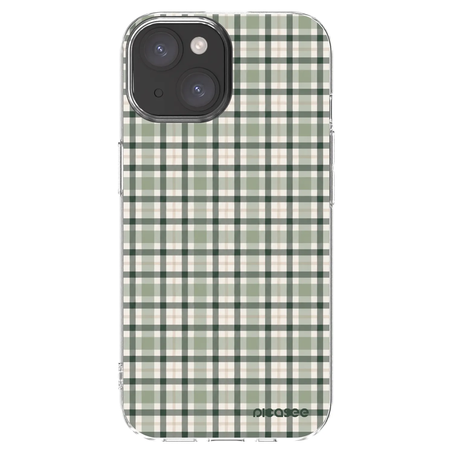 Picasee silikonowe przeźroczyste etui na Apple iPhone 15 - Sage Tartan