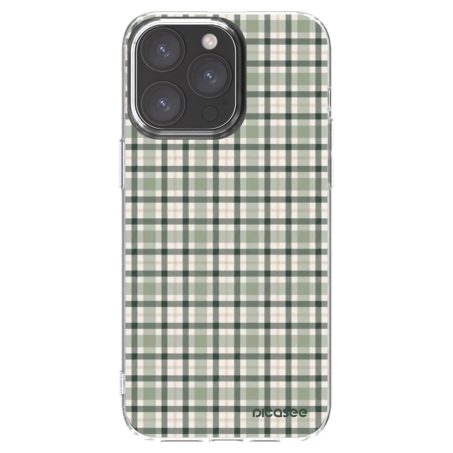 Picasee silikonowe przeźroczyste etui na Apple iPhone 15 Pro Max - Sage Tartan