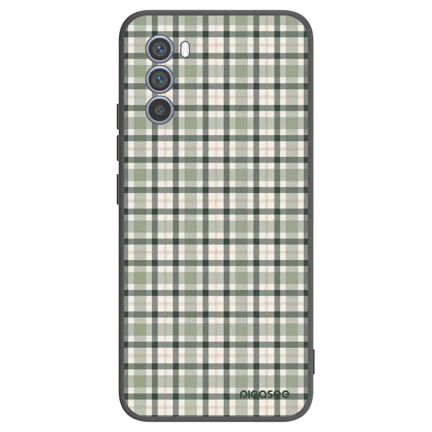 Picasee silikonowe czarne etui na Motorola Moto G62 - Sage Tartan