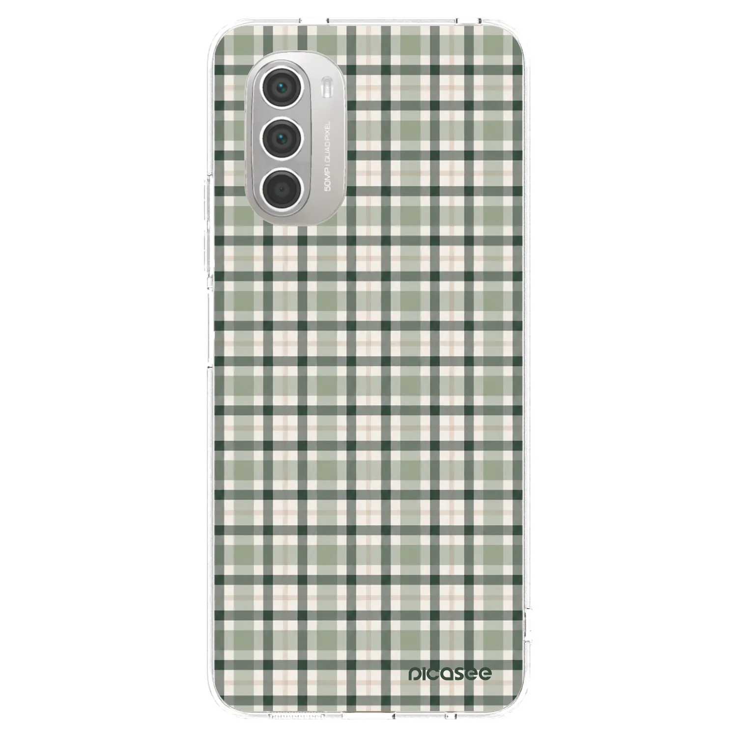 Picasee silikonowe przeźroczyste etui na Motorola Moto G51 - Sage Tartan