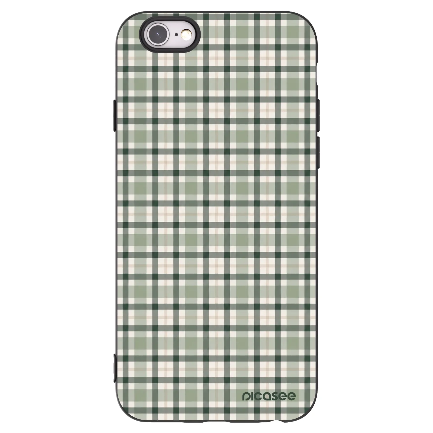 Picasee silikonowe czarne etui na Apple iPhone 6/6S - Sage Tartan