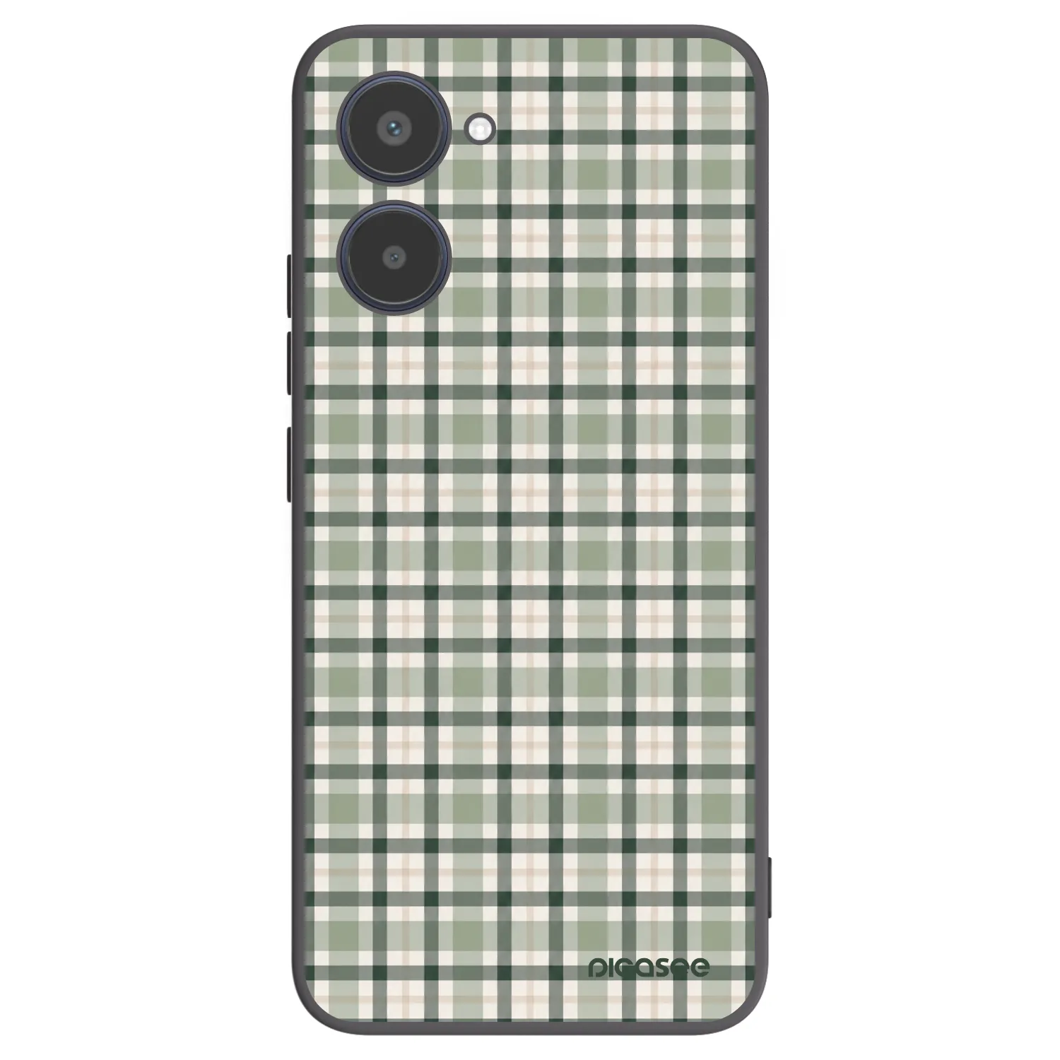 Picasee silikonowe czarne etui na Realme 10 4G - Sage Tartan