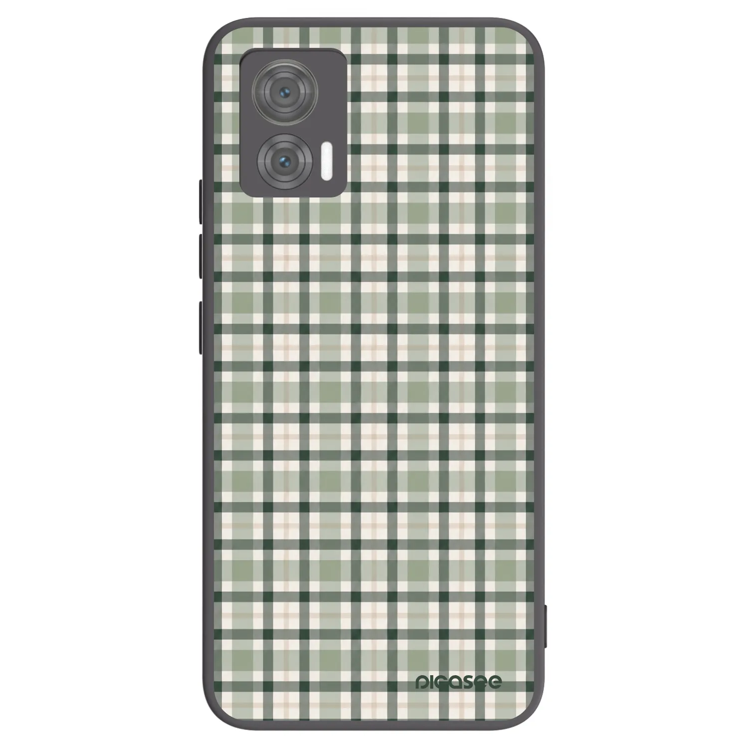 Picasee silikonowe czarne etui na Motorola Edge 30 Neo - Sage Tartan