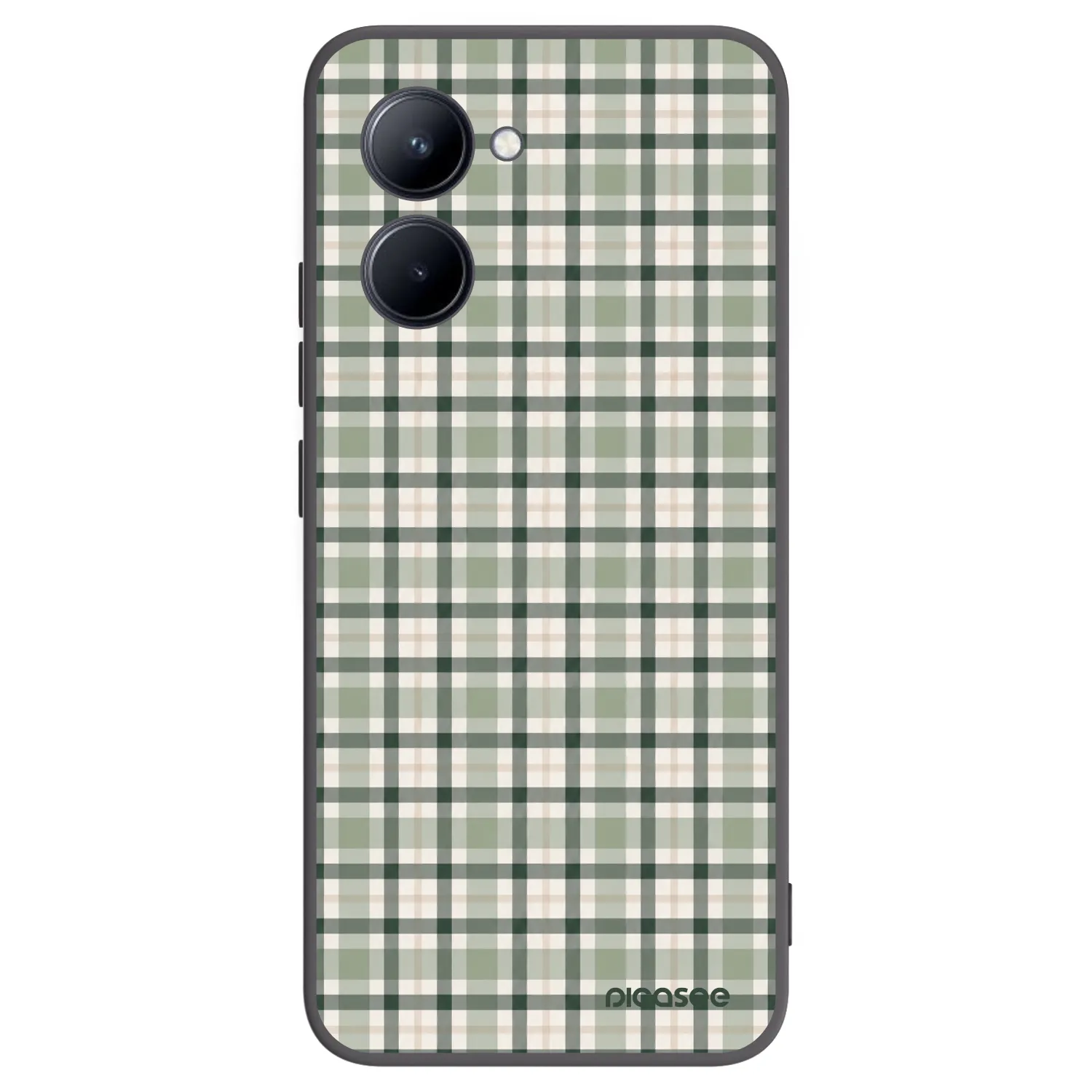 Picasee silikonowe czarne etui na Realme C33 (2023) - Sage Tartan