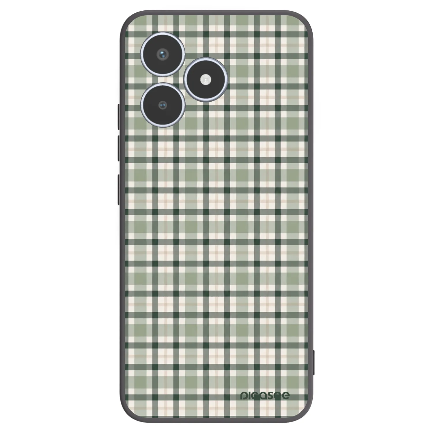 Picasee silikonowe czarne etui na Realme C53 - Sage Tartan