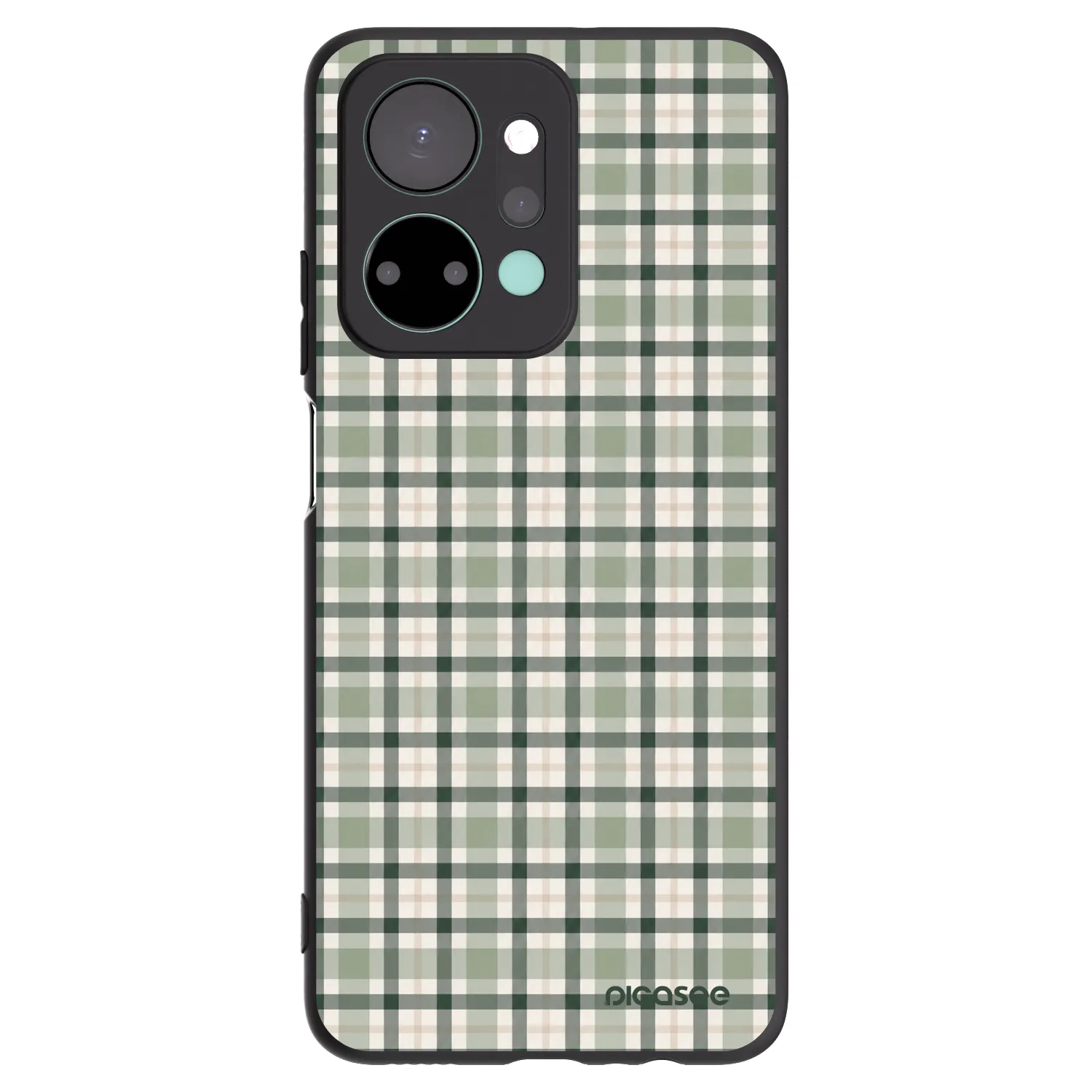 Picasee silikonowe czarne etui na Honor X7a - Sage Tartan