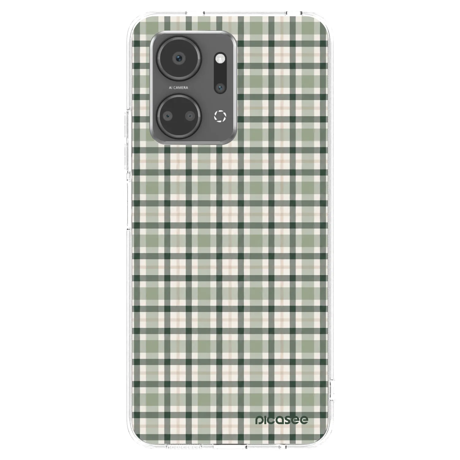 Picasee silikonowe przeźroczyste etui na Honor X7a - Sage Tartan