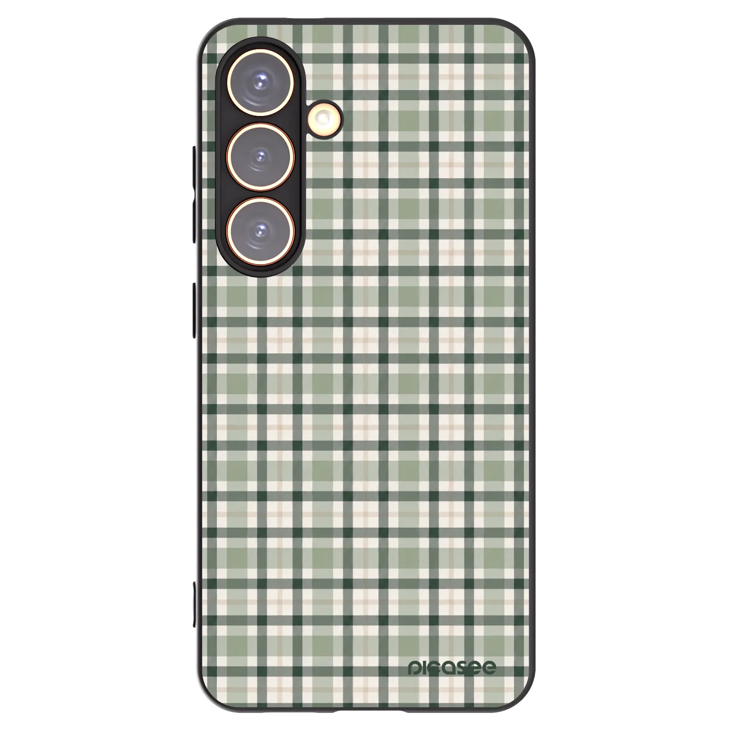 Picasee silikonowe czarne etui na Samsung Galaxy S24 S921B 5G - Sage Tartan