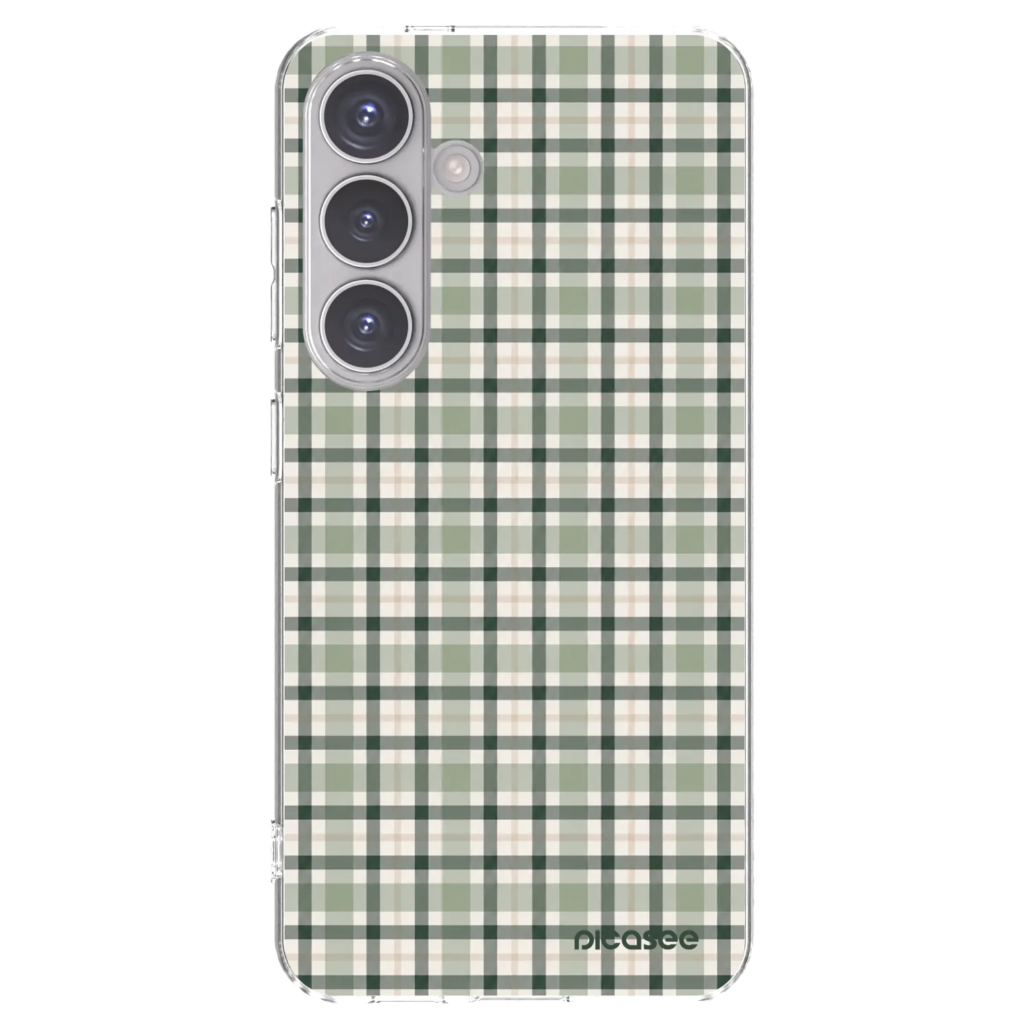 Picasee silikonowe przeźroczyste etui na Samsung Galaxy S24 S921B 5G - Sage Tartan