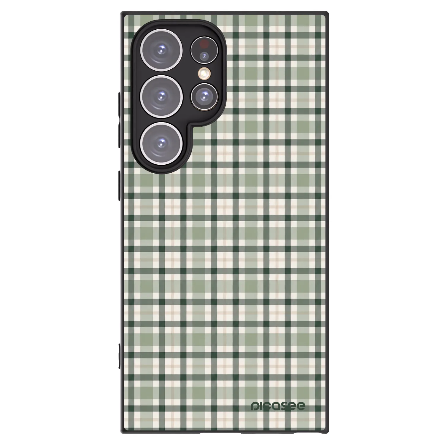 Picasee silikonowe czarne etui na Samsung Galaxy S24 Ultra S928B 5G - Sage Tartan