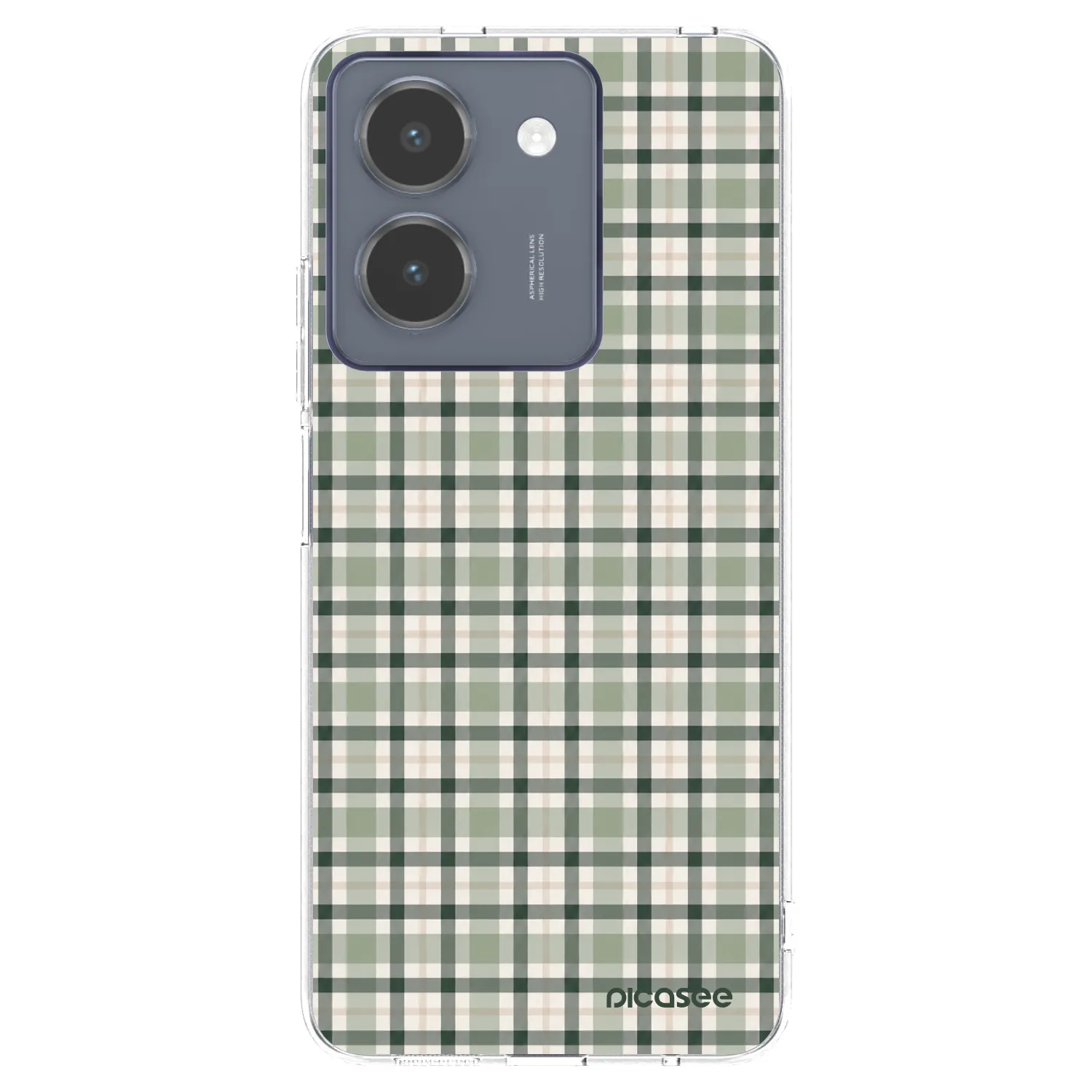 Picasee silikonowe przeźroczyste etui na Vivo Y36 4G - Sage Tartan