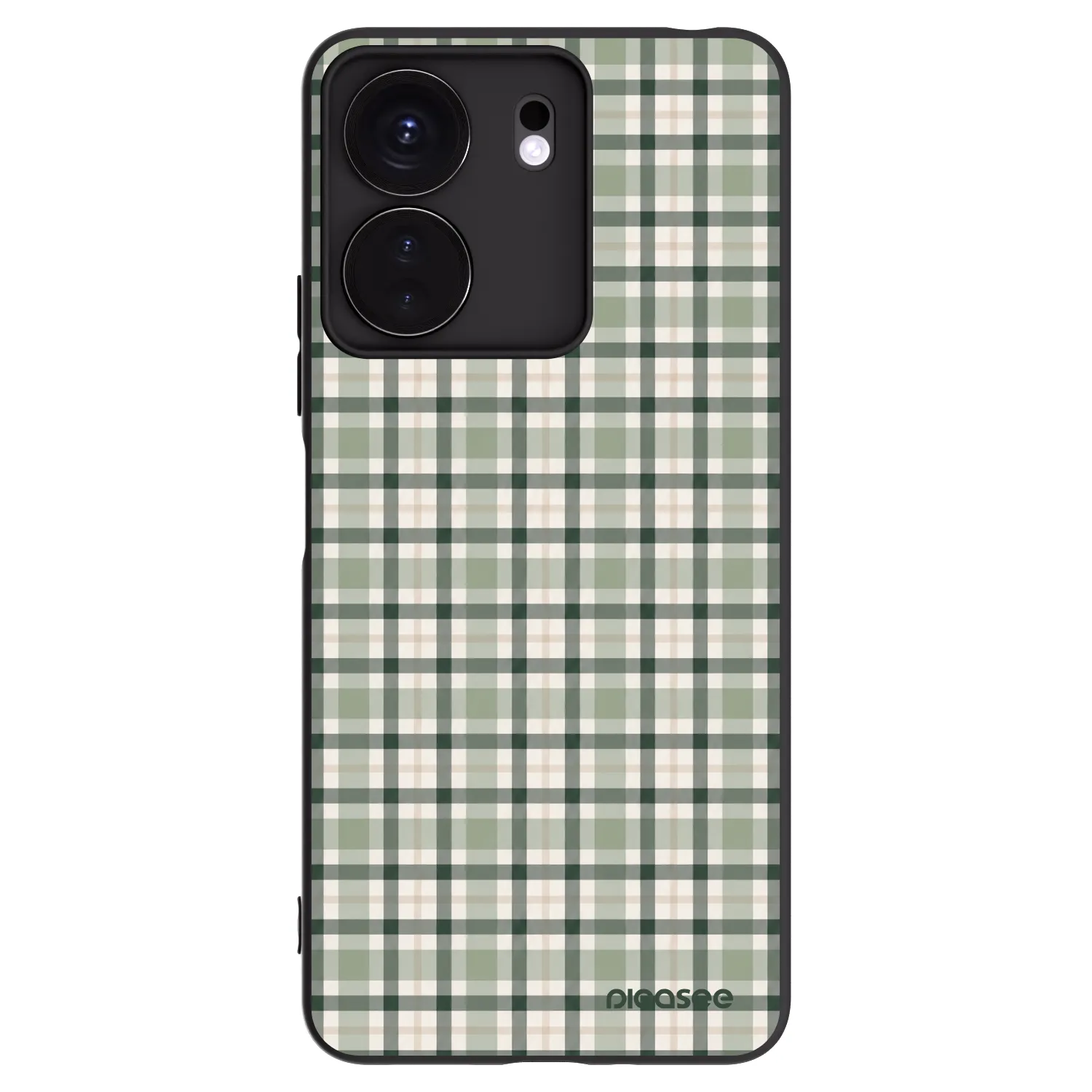 Picasee silikonowe czarne etui na Xiaomi Redmi 13C 4G - Sage Tartan