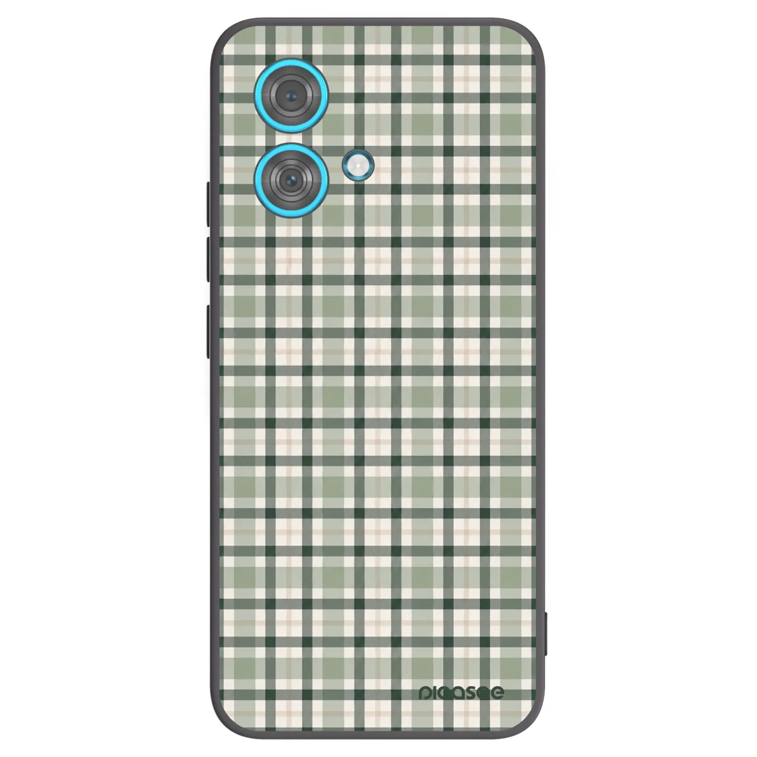Picasee silikonowe czarne etui na Motorola Edge 40 Neo - Sage Tartan