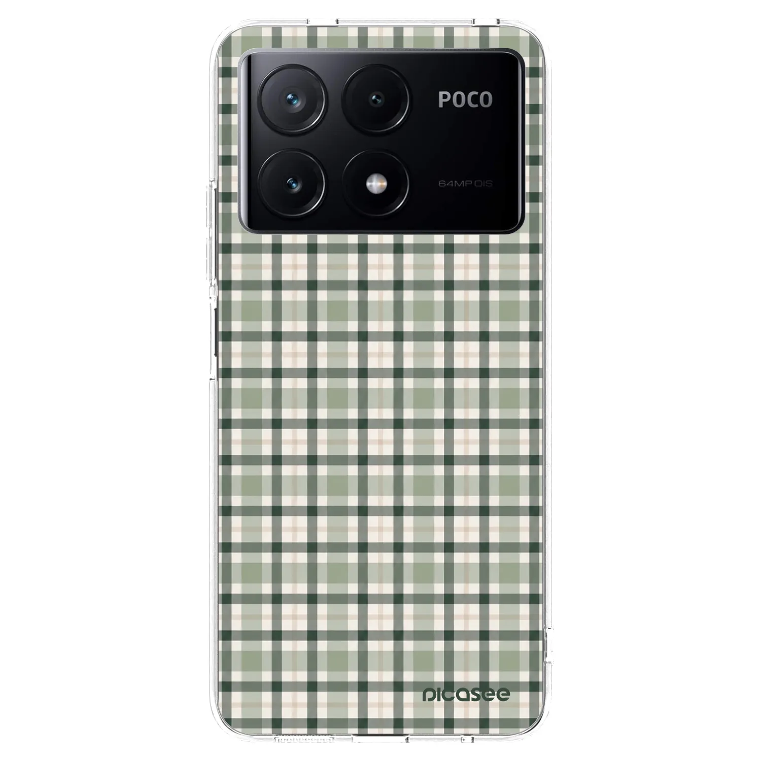 Picasee silikonowe przeźroczyste etui na Xiaomi Poco X6 Pro - Sage Tartan