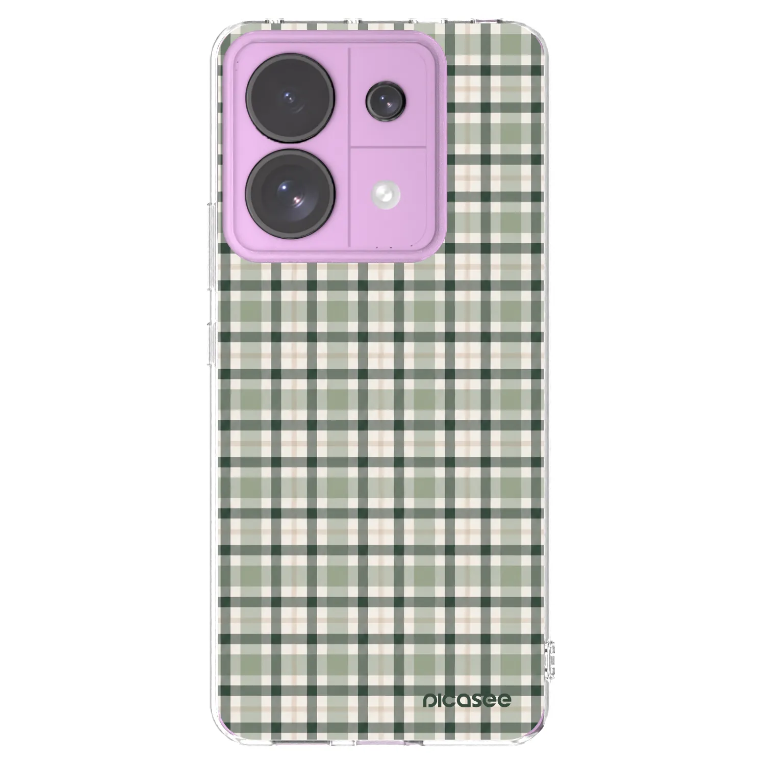 Picasee silikonowe przeźroczyste etui na Xiaomi Redmi Note 13 Pro 5G - Sage Tartan