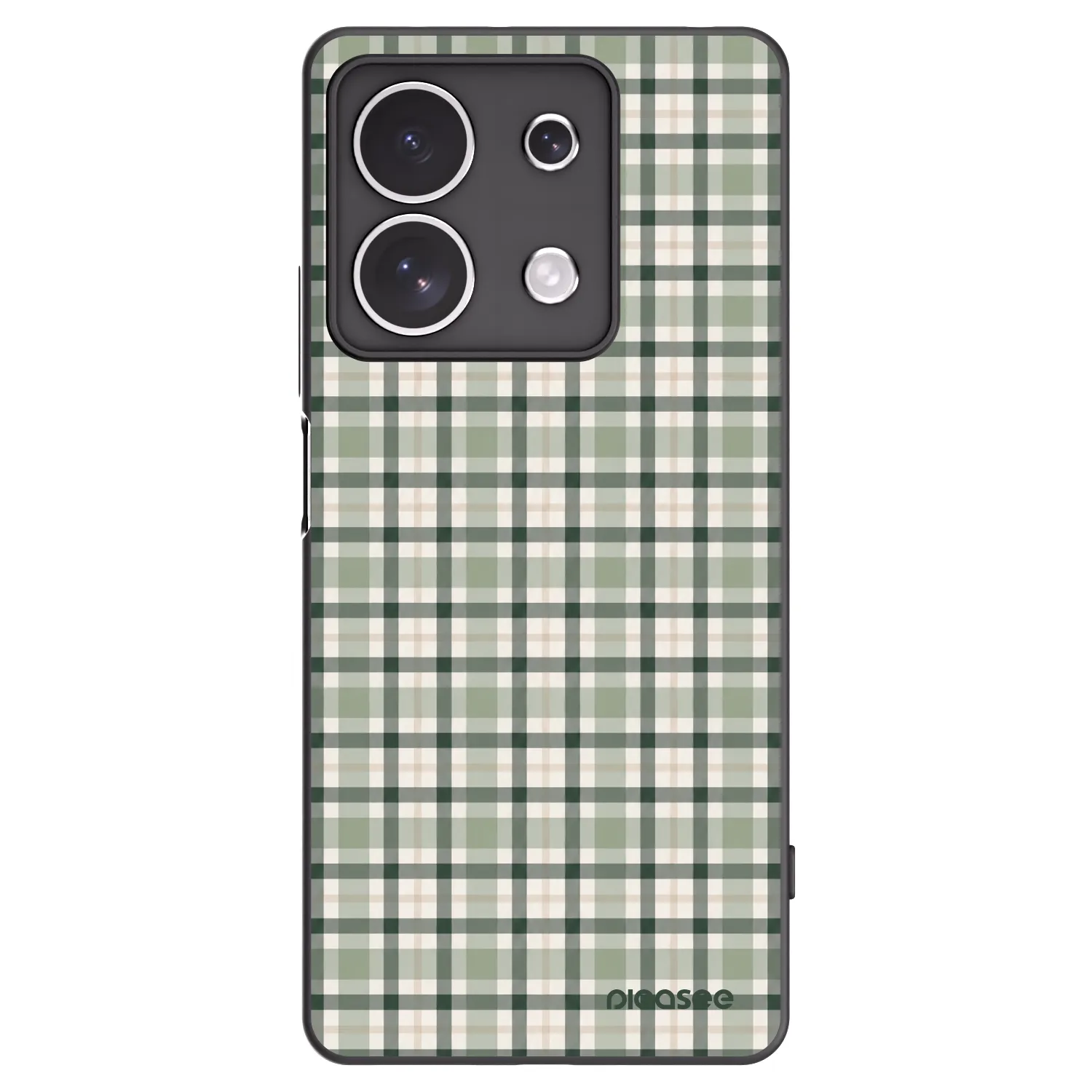 Picasee silikonowe czarne etui na Xiaomi Redmi Note 13 4G - Sage Tartan