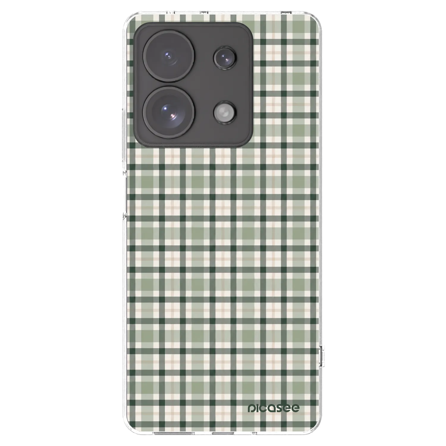 Picasee silikonowe przeźroczyste etui na Xiaomi Redmi Note 13 Pro 4G - Sage Tartan