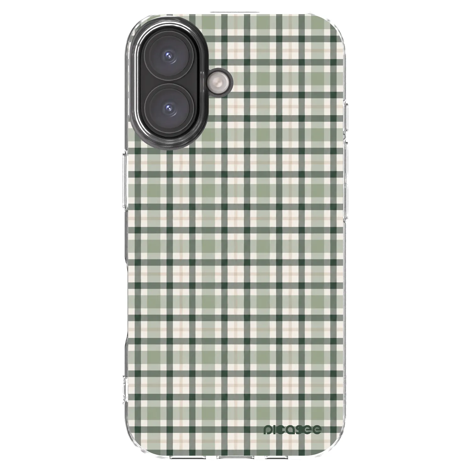 Picasee silikonowe przeźroczyste etui na Apple iPhone 16 - Sage Tartan