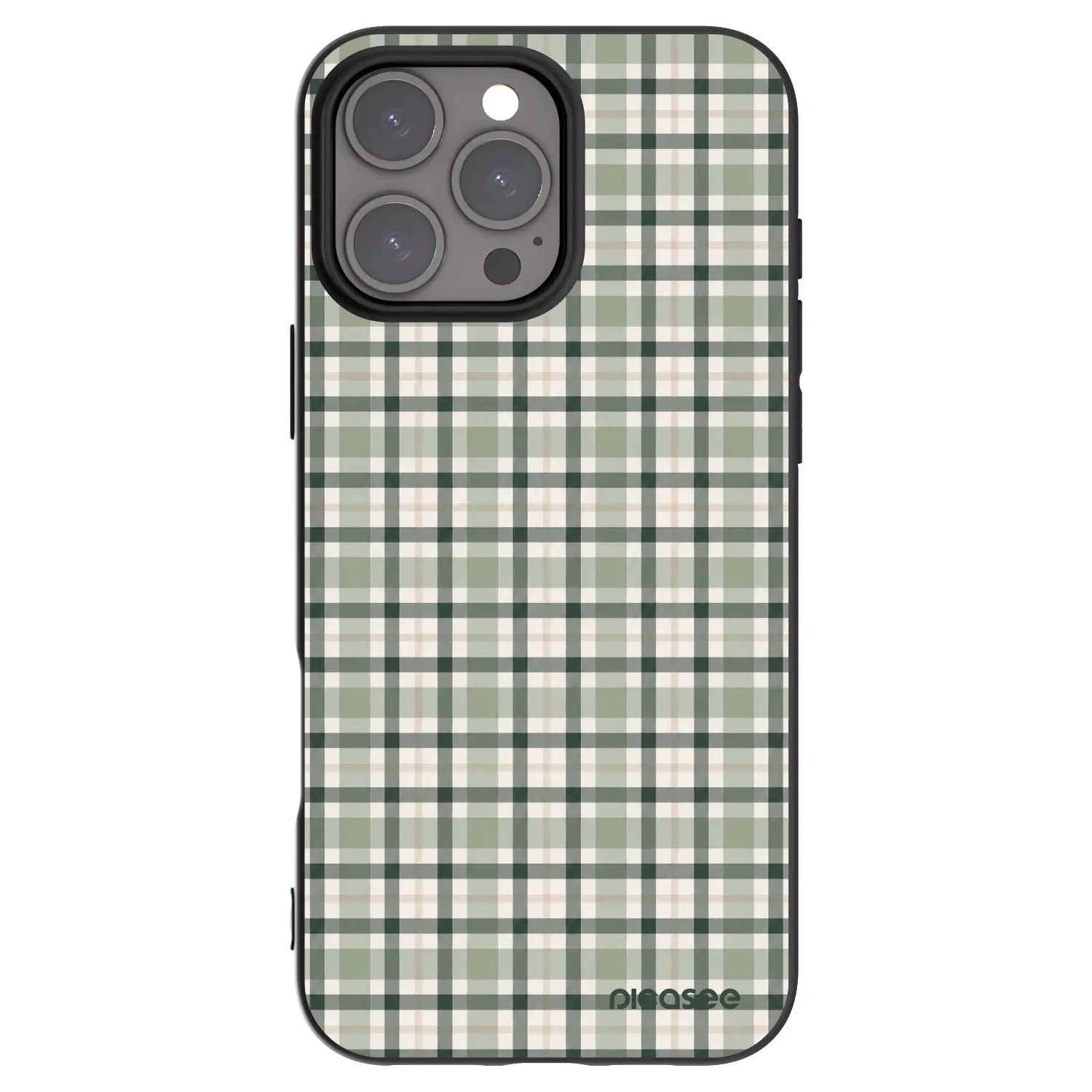 Picasee silikonowe czarne etui na Apple iPhone 16 Pro Max - Sage Tartan