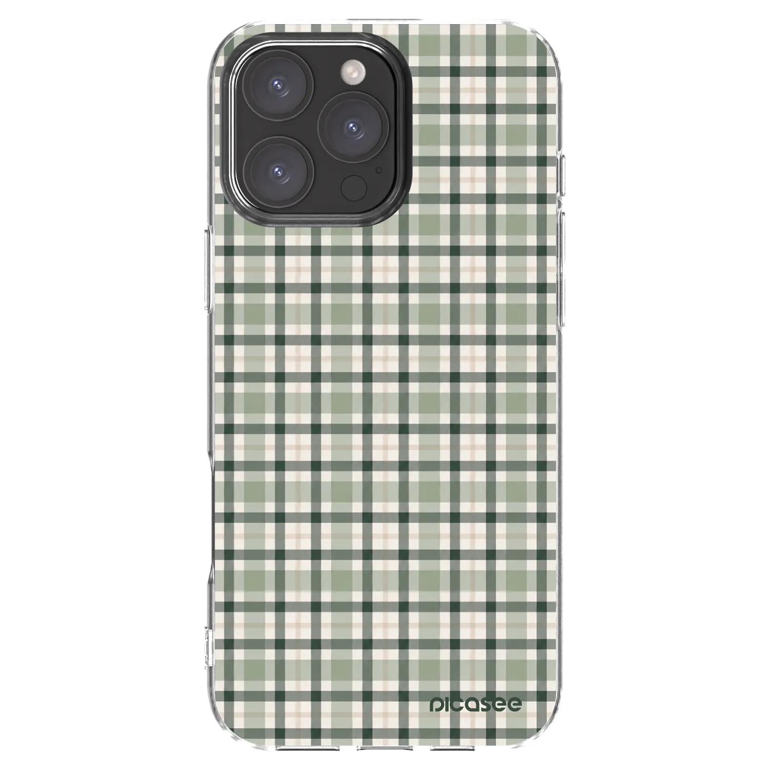 Picasee silikonowe przeźroczyste etui na Apple iPhone 16 Pro Max - Sage Tartan