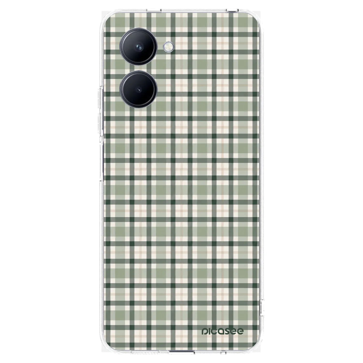 Picasee silikonowe przeźroczyste etui na Realme C33 (2023) - Sage Tartan