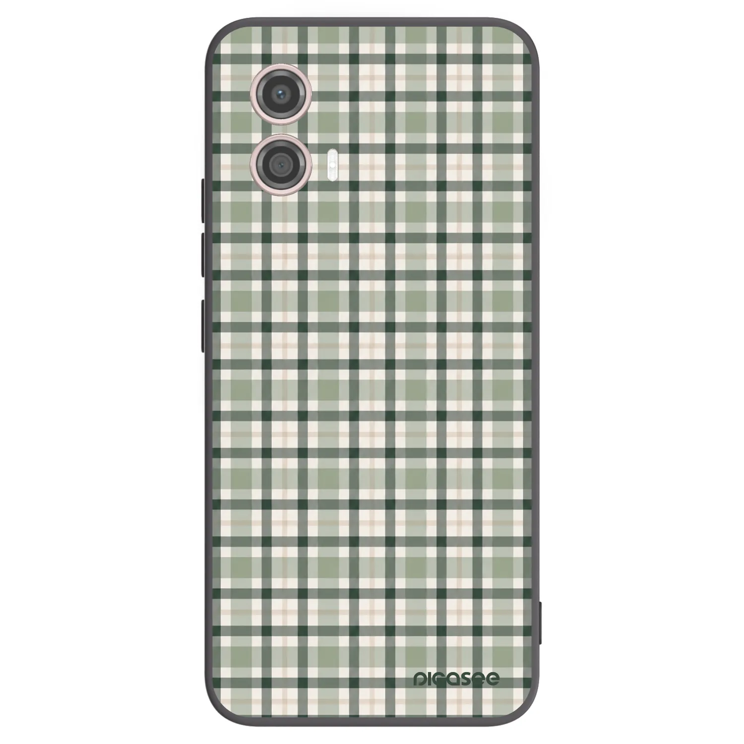 Picasee silikonowe czarne etui na Motorola Moto G53 5G - Sage Tartan