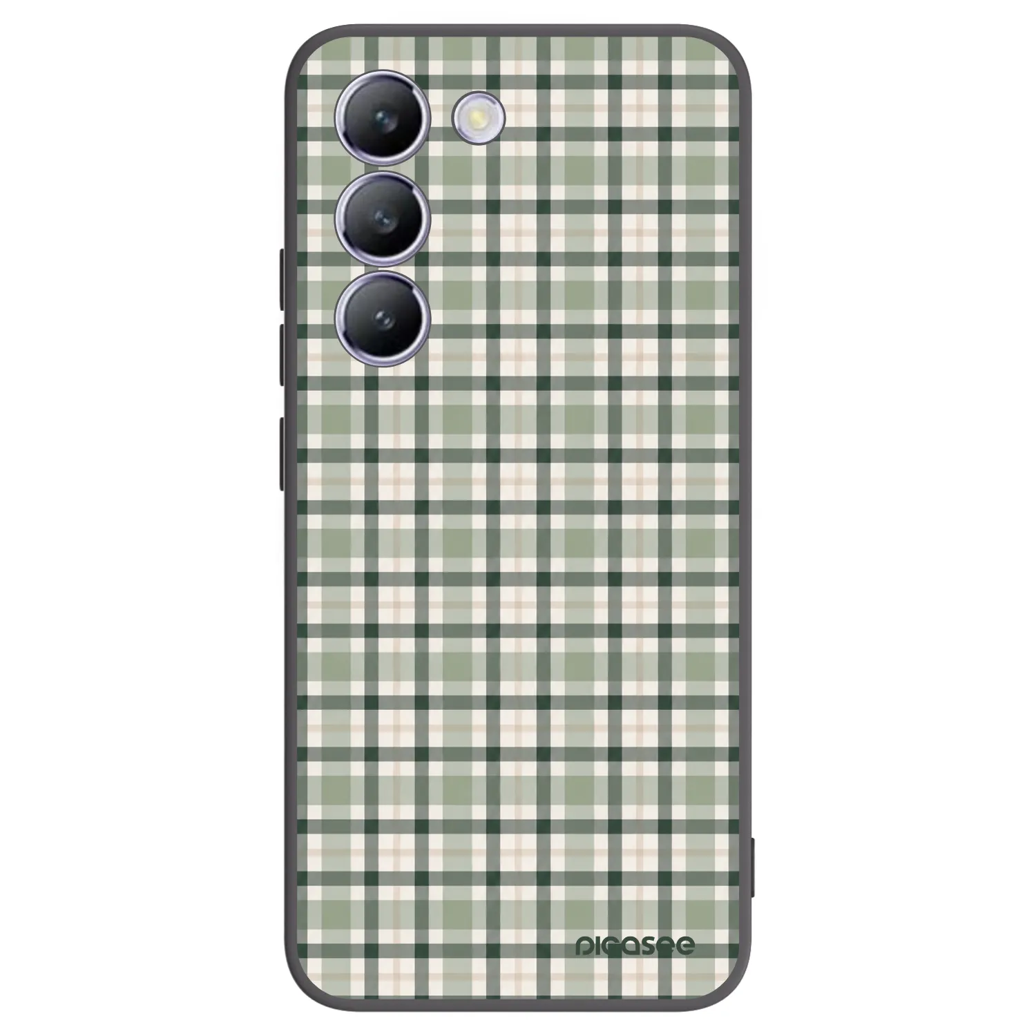 Picasee silikonowe czarne etui na Vivo V40 SE 5G - Sage Tartan