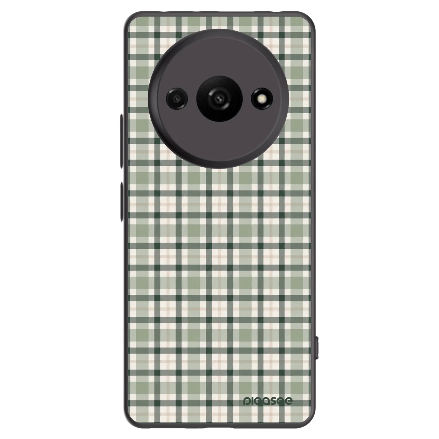 Picasee silikonowe czarne etui na Xiaomi Redmi A3 - Sage Tartan