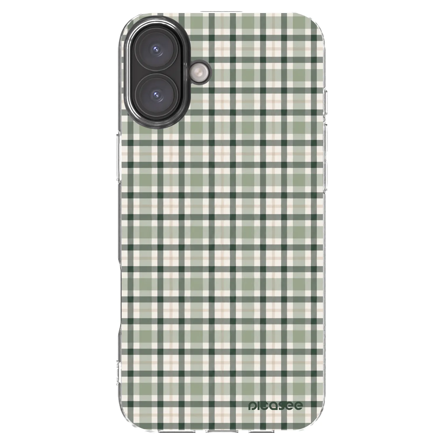 Picasee silikonowe przeźroczyste etui na Apple iPhone 16 Plus - Sage Tartan