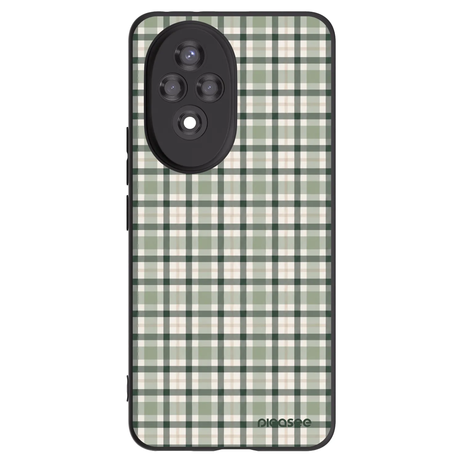 Picasee silikonowe czarne etui na Honor 200 5G - Sage Tartan