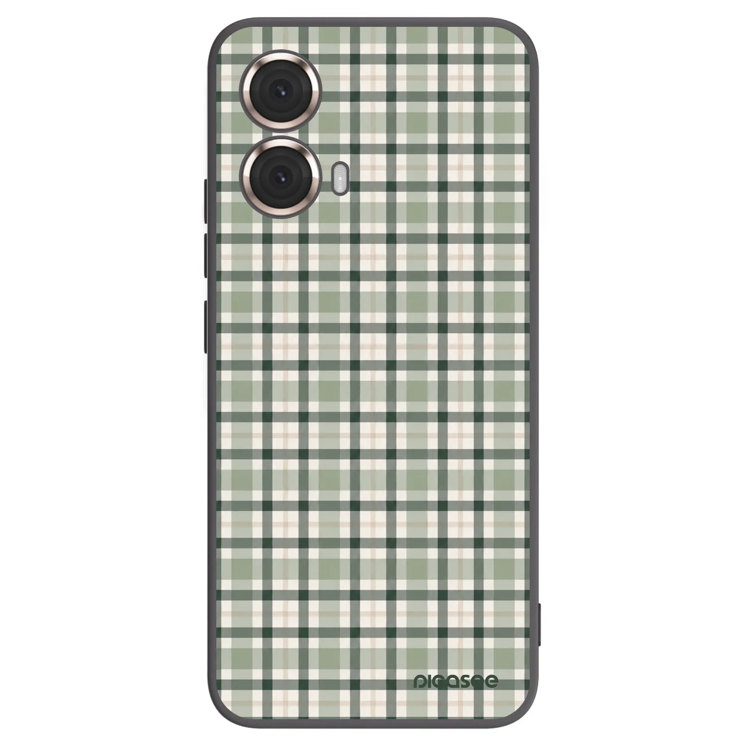 Picasee silikonowe czarne etui na Motorola Moto G85 - Sage Tartan