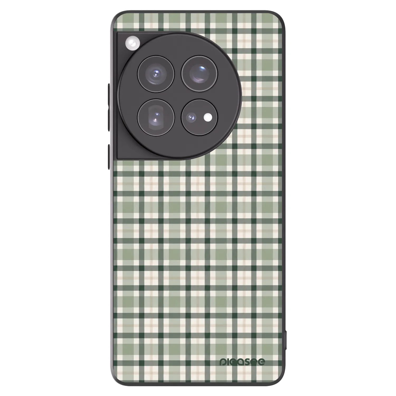 Picasee silikonowe czarne etui na OnePlus 12 5G - Sage Tartan