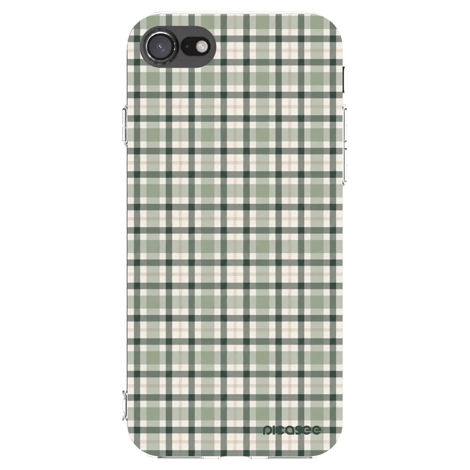 Picasee silikonowe przeźroczyste etui na Apple iPhone 7 - Sage Tartan