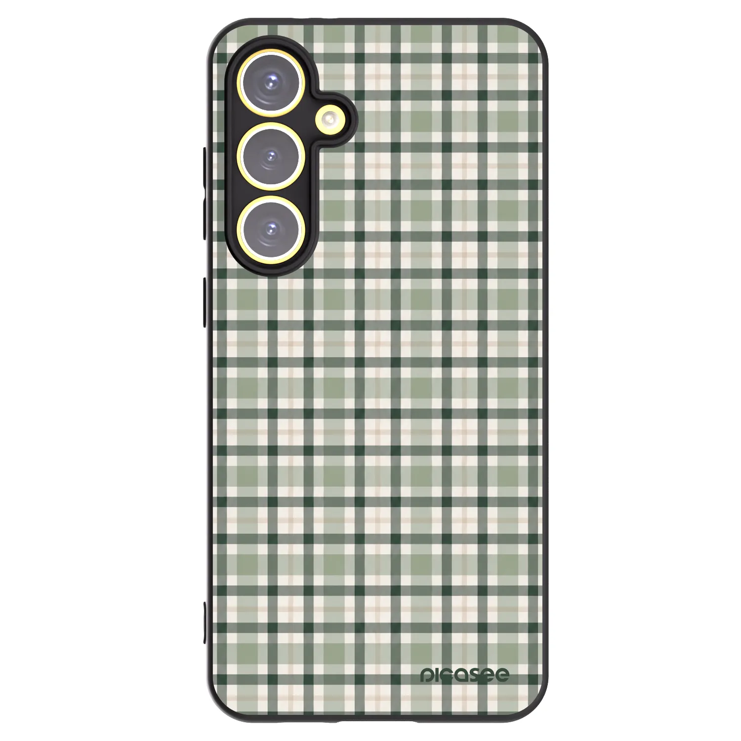 Picasee silikonowe czarne etui na Samsung Galaxy S24 FE S721B - Sage Tartan