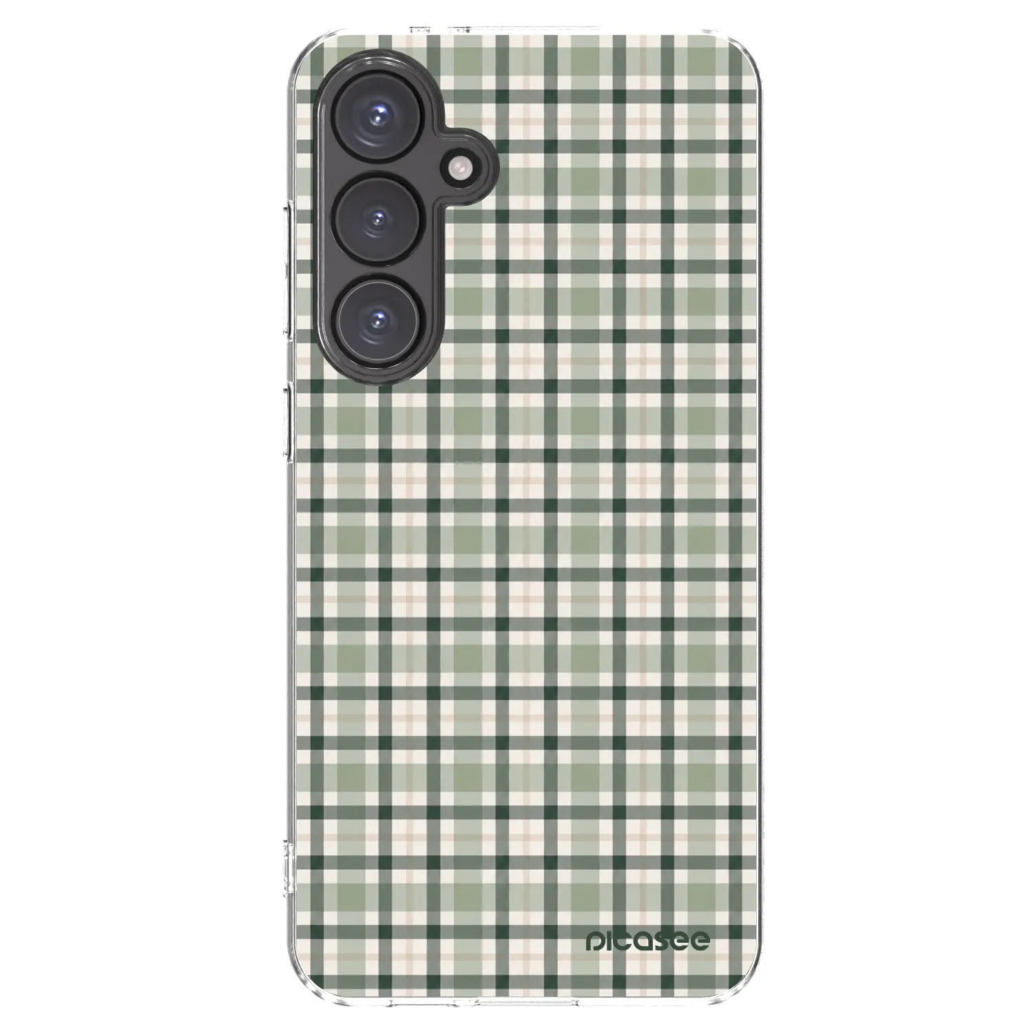 Picasee silikonowe przeźroczyste etui na Samsung Galaxy S24 FE S721B - Sage Tartan