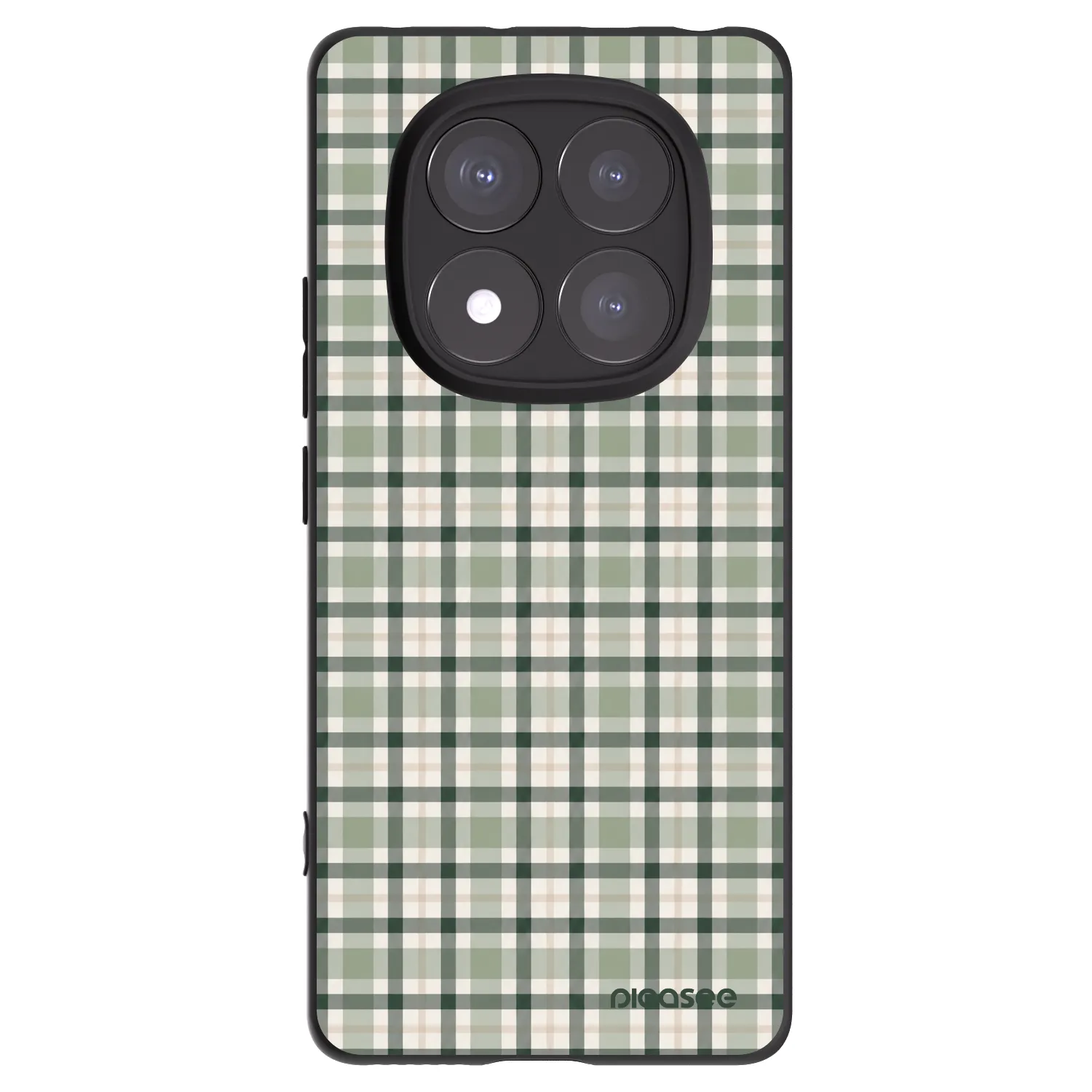 Picasee silikonowe czarne etui na Xiaomi Redmi Note 14 Pro+ 5G - Sage Tartan
