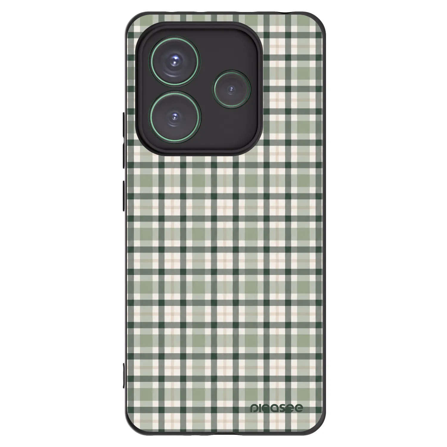 Picasee silikonowe czarne etui na Xiaomi Redmi Note 14 5G - Sage Tartan
