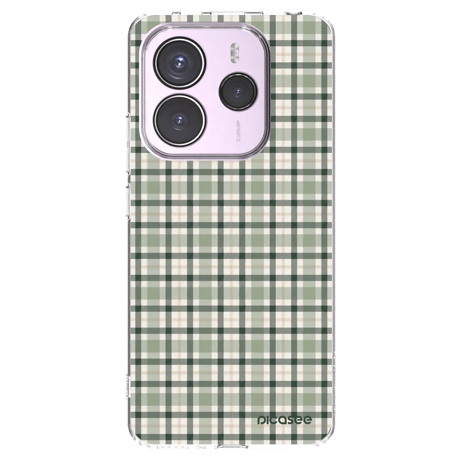 Picasee silikonowe przeźroczyste etui na Xiaomi Redmi Note 14 5G - Sage Tartan