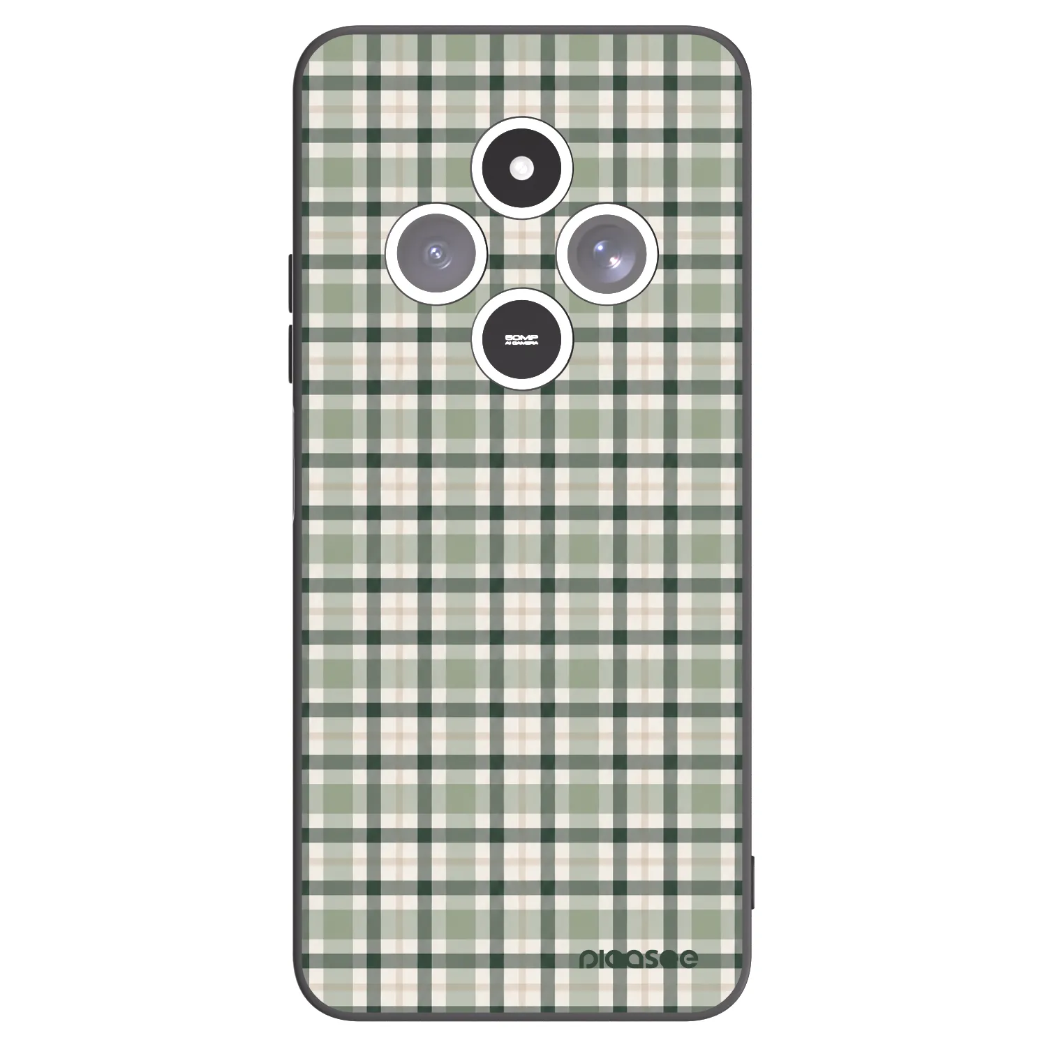 Picasee silikonowe czarne etui na Xiaomi Redmi 14C - Sage Tartan