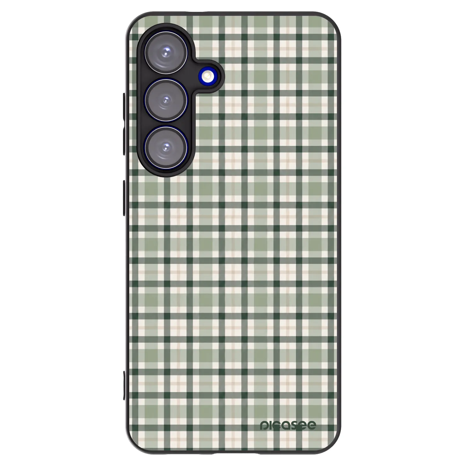 Picasee silikonowe czarne etui na Samsung Galaxy S25 5G - Sage Tartan