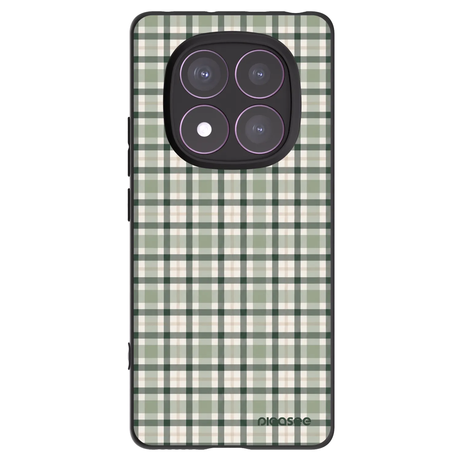 Picasee silikonowe czarne etui na Xiaomi Redmi Note 14 Pro 4G - Sage Tartan