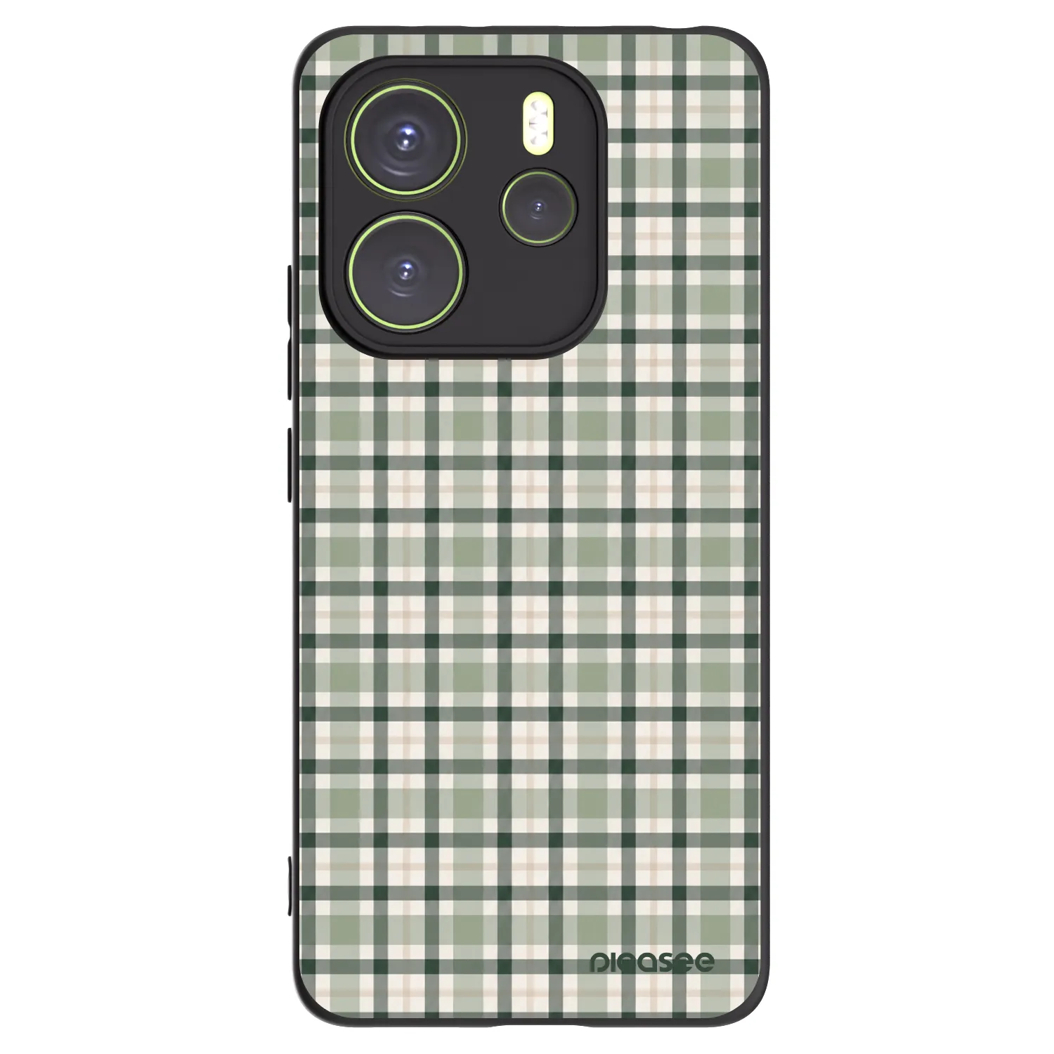 Picasee silikonowe czarne etui na Xiaomi Redmi Note 14 4G - Sage Tartan