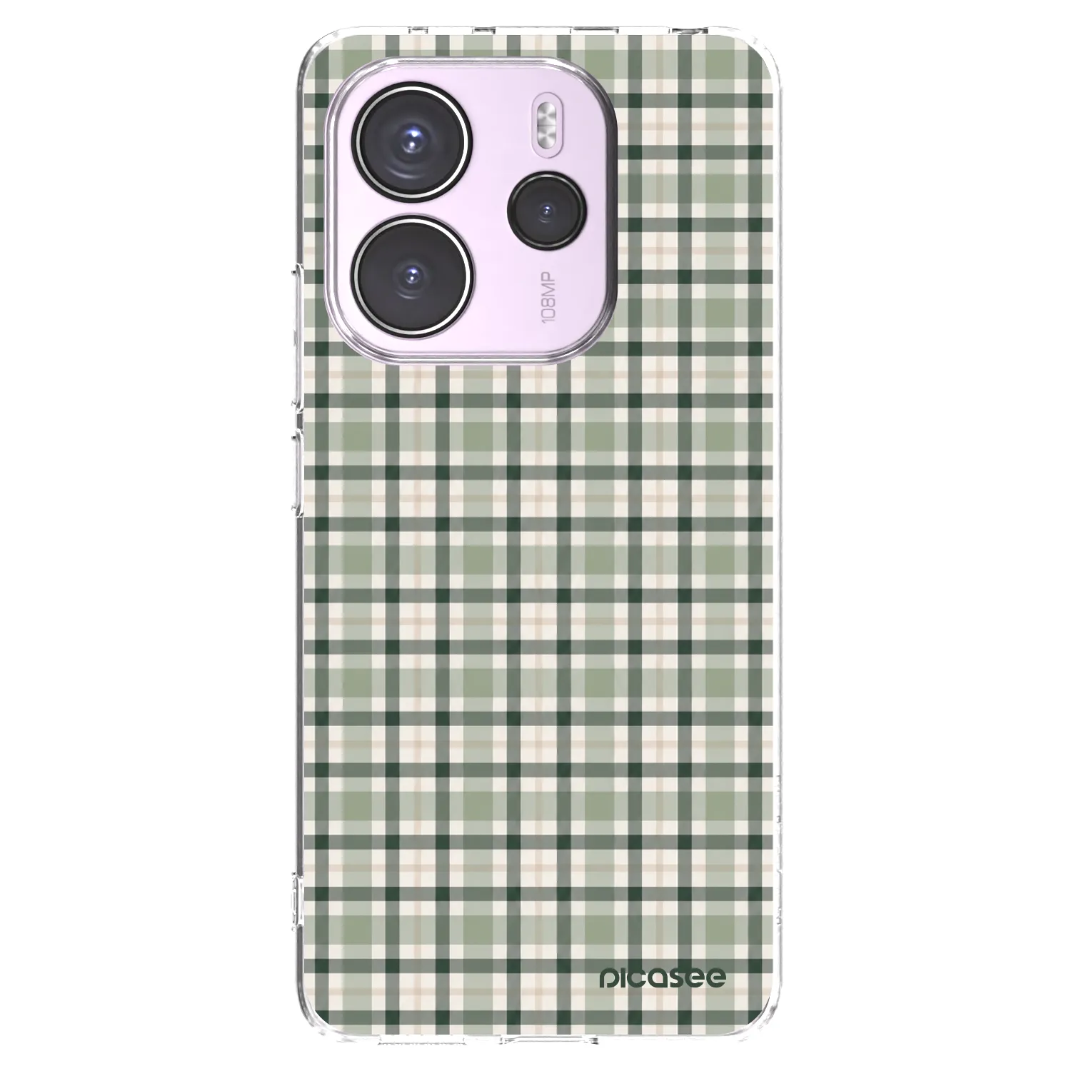 Picasee silikonowe przeźroczyste etui na Xiaomi Redmi Note 14 4G - Sage Tartan