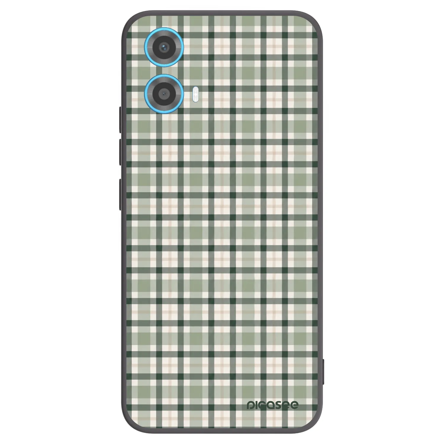 Picasee silikonowe czarne etui na Motorola Moto G34 5G - Sage Tartan