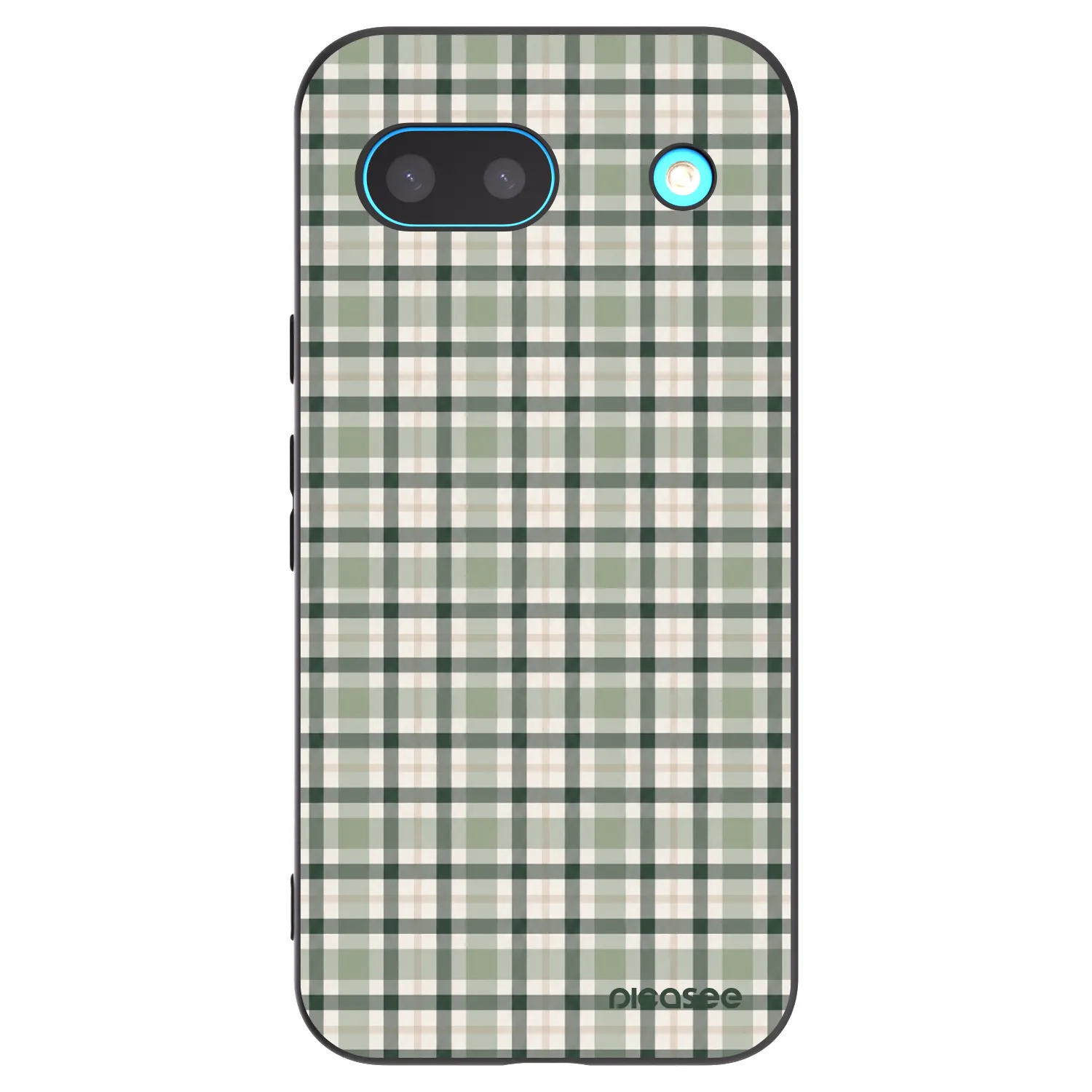 Picasee silikonowe czarne etui na Google Pixel 8 - Sage Tartan