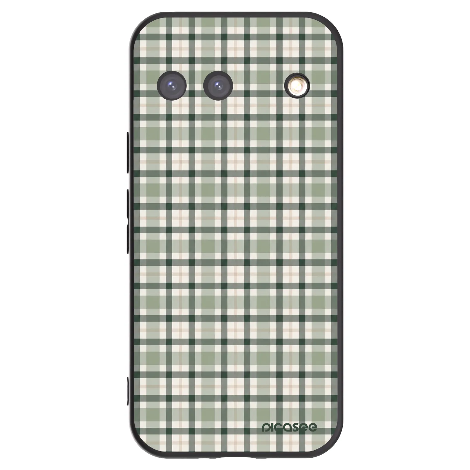 Picasee silikonowe czarne etui na Google Pixel 9 - Sage Tartan