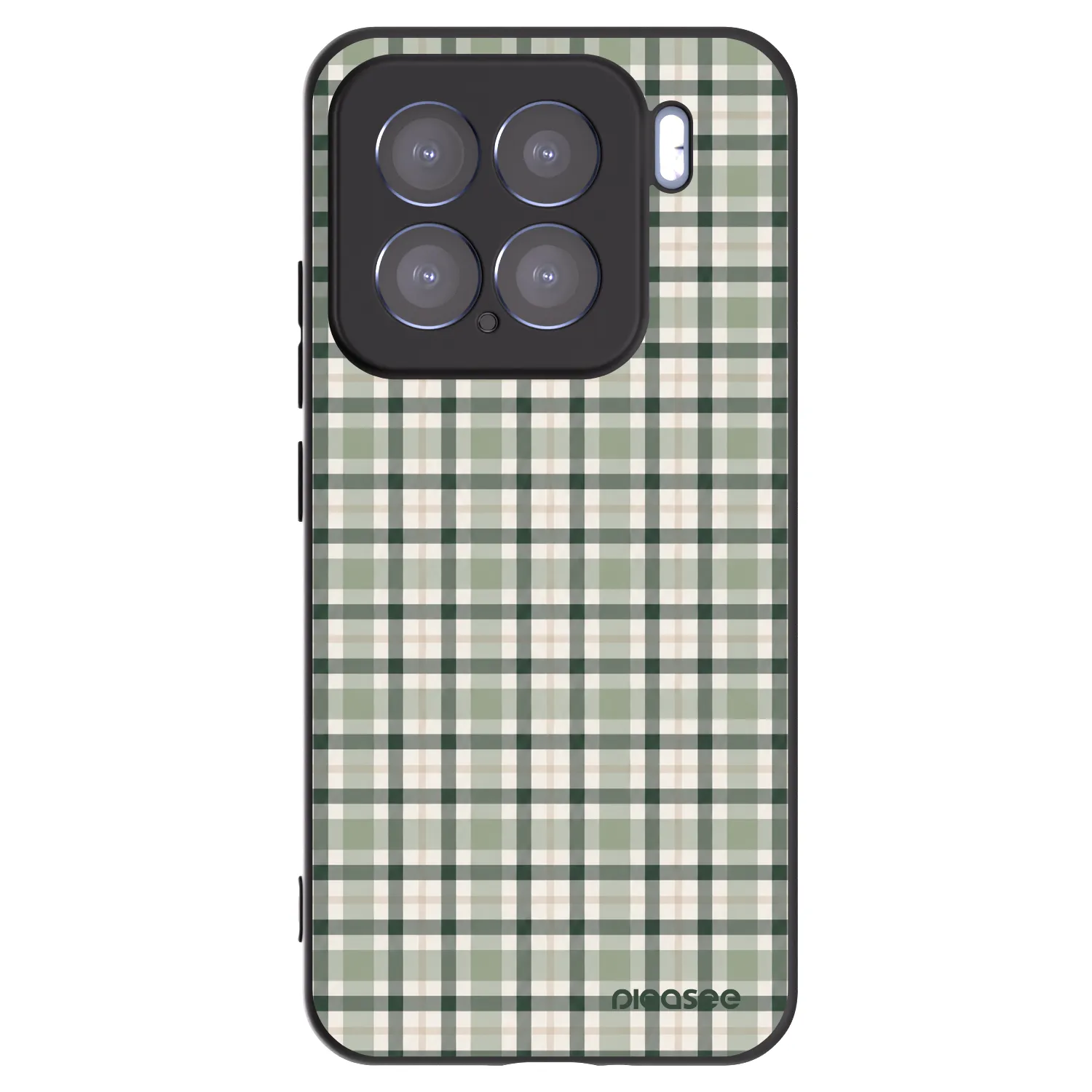Picasee silikonowe czarne etui na Xiaomi 15 - Sage Tartan