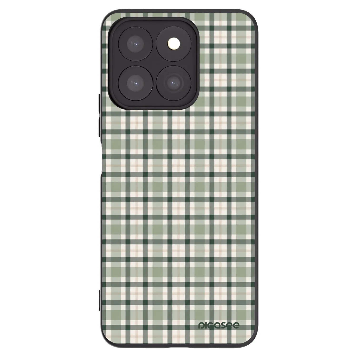 Picasee silikonowe czarne etui na Honor X8c - Sage Tartan