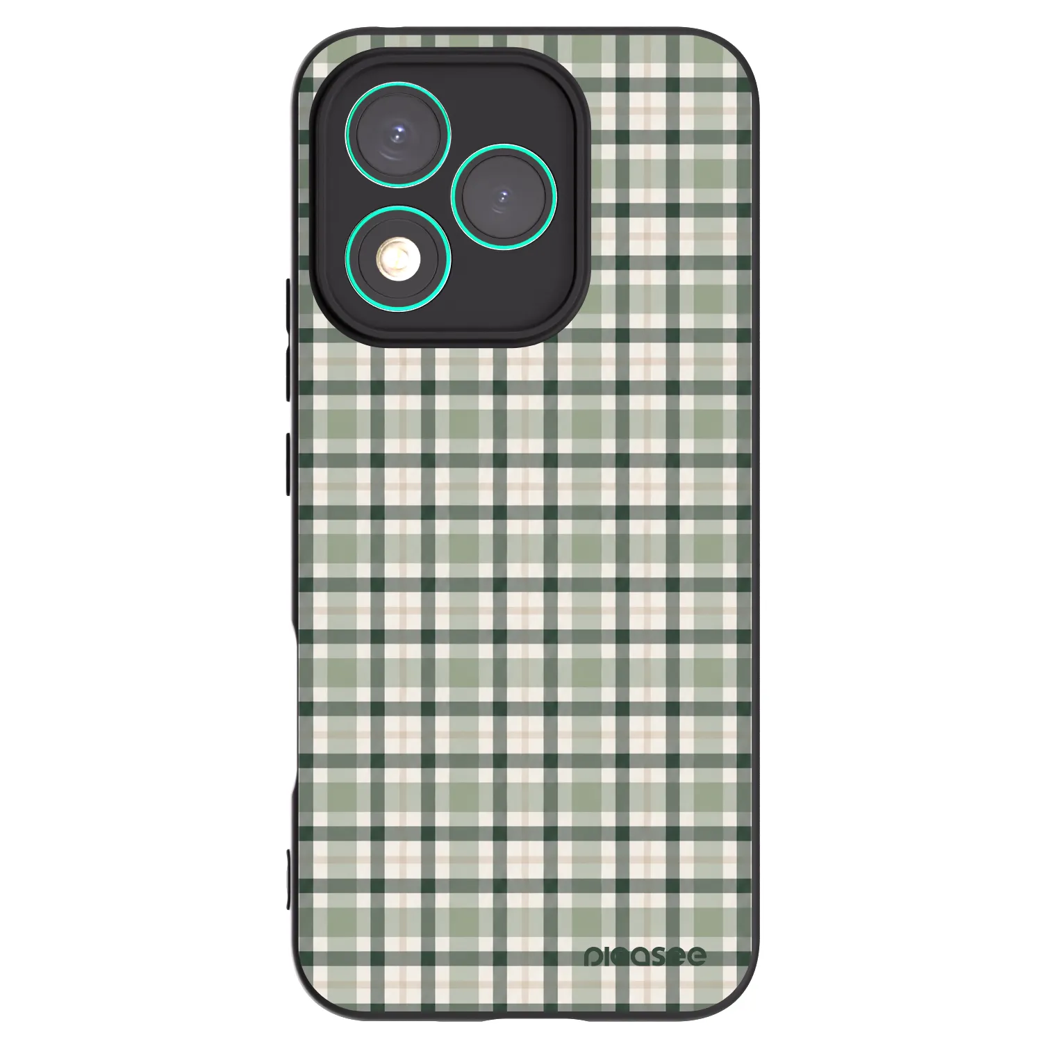 Picasee silikonowe czarne etui na Honor 400 Lite 5G - Sage Tartan