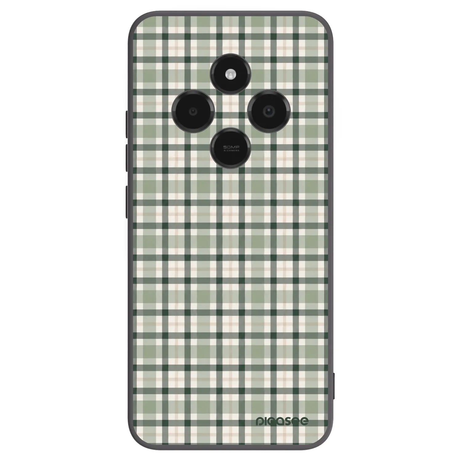 Picasee silikonowe czarne etui na Xiaomi Poco C75 - Sage Tartan